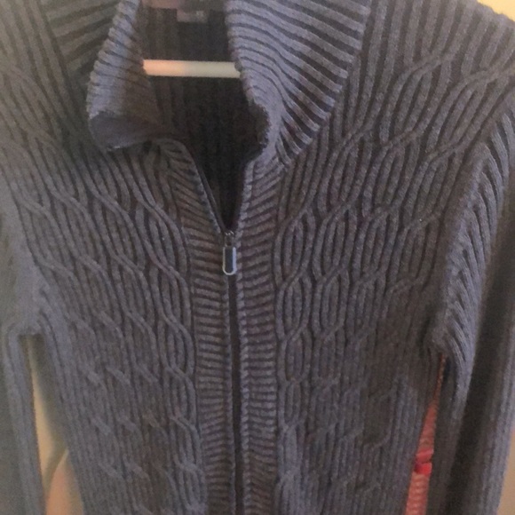 Grey Cable Knit Eddie Bauer Sweater - Picture 2 of 3